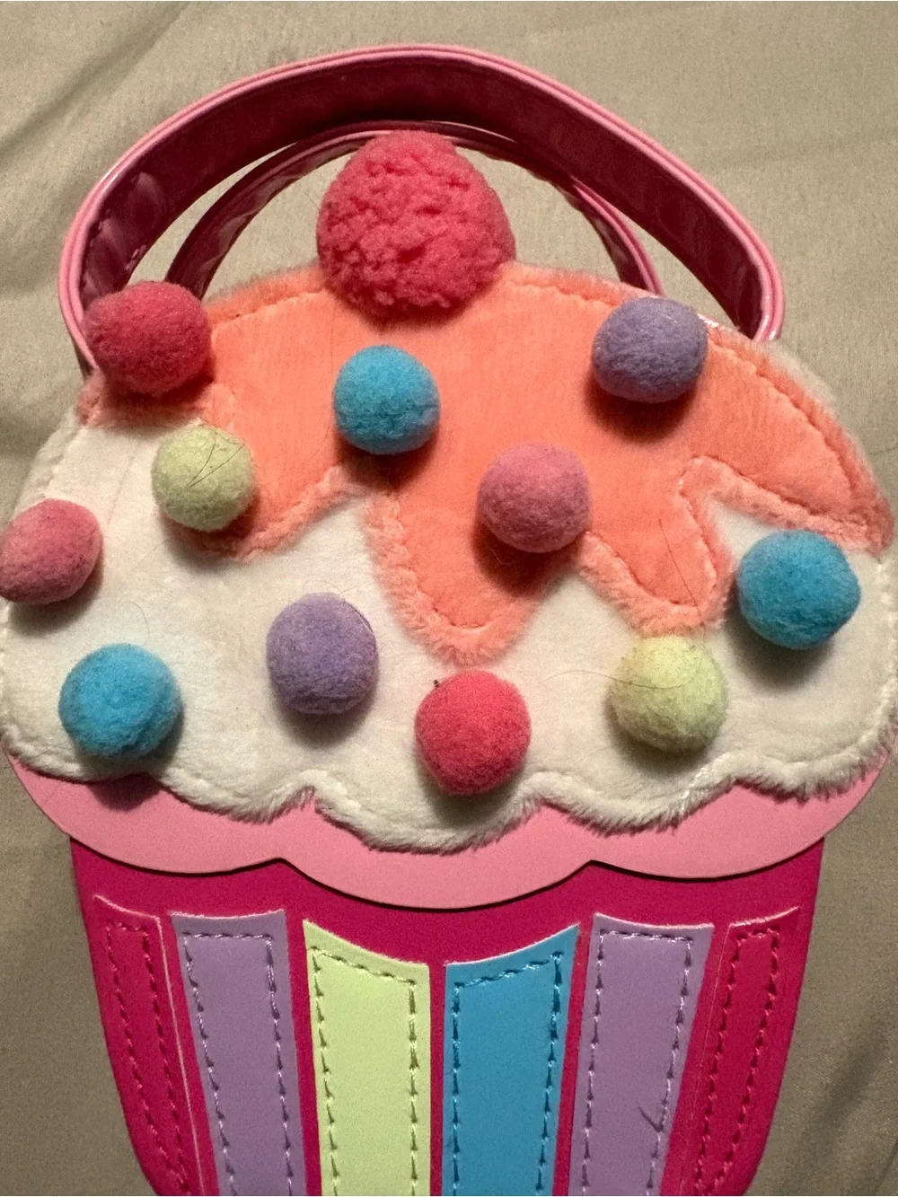 Gymboree Pink Cupcake Pom-Pom Kids Handbag